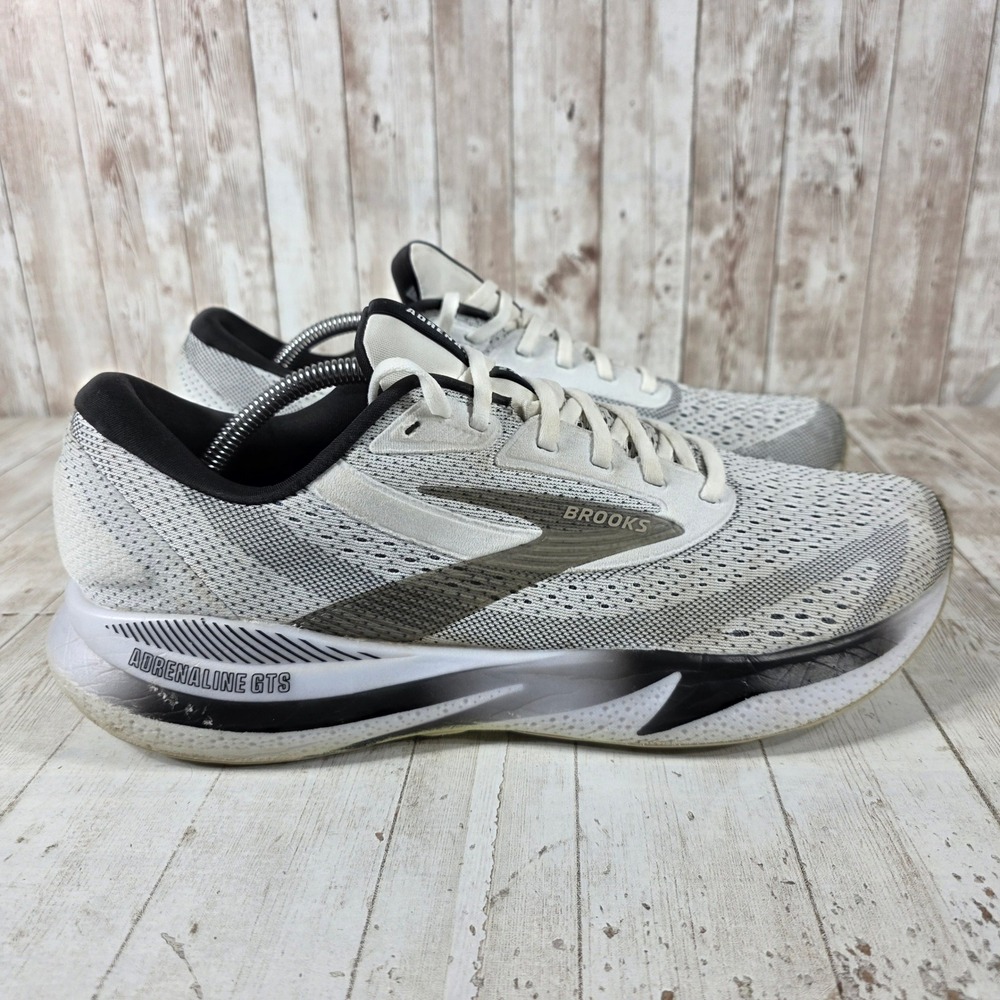 Brooks Adrenaline GTS 24 Mens Running Shoes White Black 1104371D126 Size 12